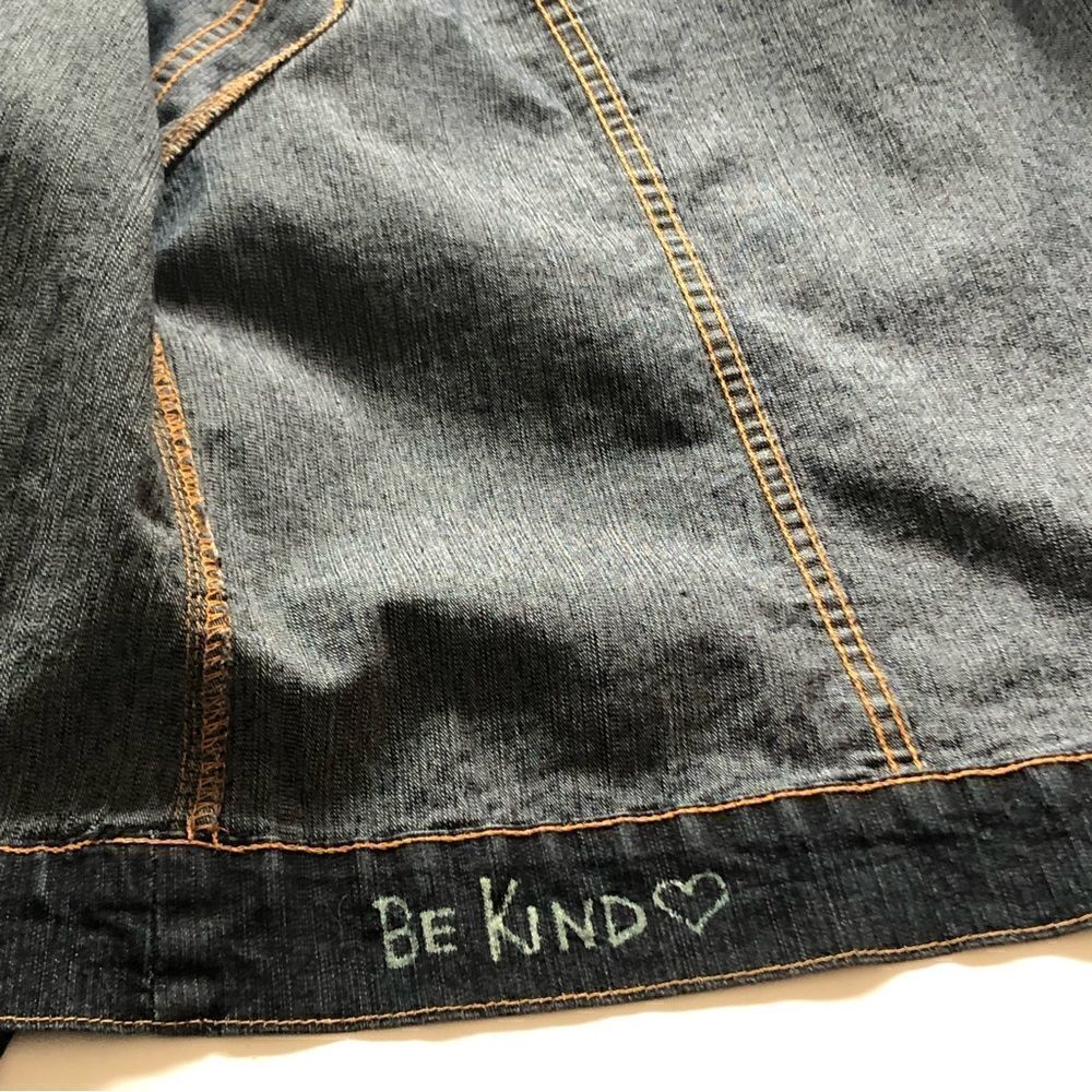 Denim Jacket Be Kind Custom Back Panel - 1XL - Like New Condition Urban flair - Picture 11 of 14